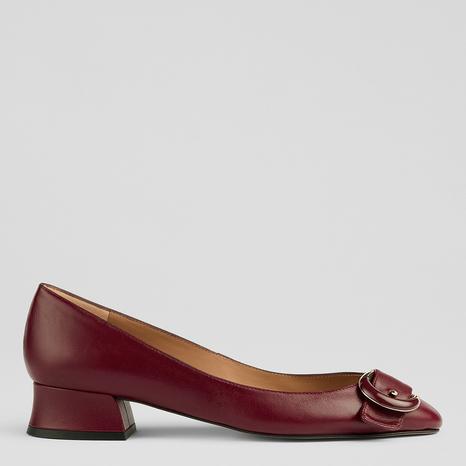 Burgundy Cici Casual Resin Buckle Court