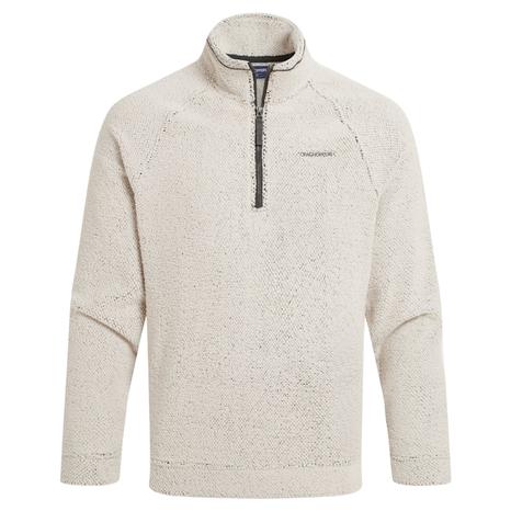 Mens Karlton Half Zip Fleece Top Ecru
