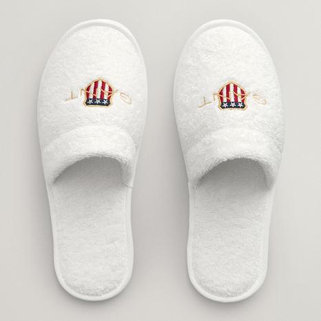 Archive Shield Terry Slippers, White
