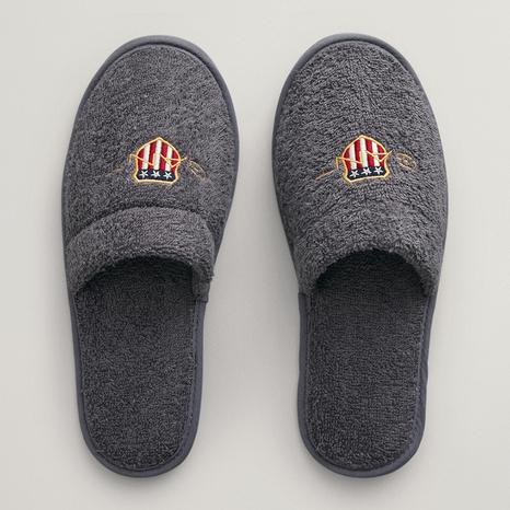 Archive Shield Terry Slippers, Anchor Grey