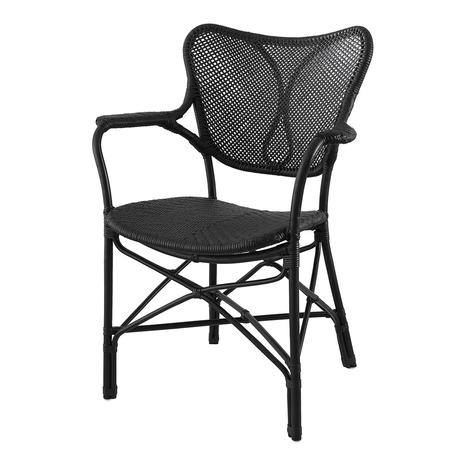 Colony Dining Chair With Arm, Matte Black