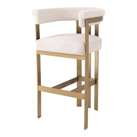 Clubhouse Bar Stool, Bouclé Cream