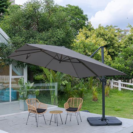 Large Square Canopy Rotating Outdoor Cantilever Parasol with Square Base