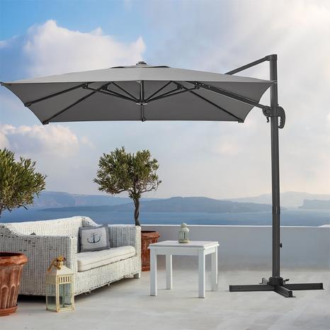 Outdoor Garden 2.5M Cantilever Parasol - Dark Grey