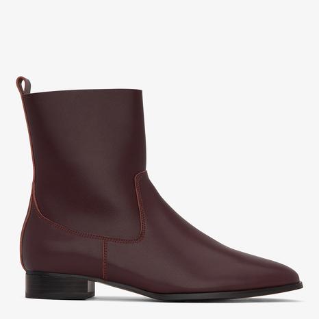 Burgundy Tammy Flat Ankle Boot