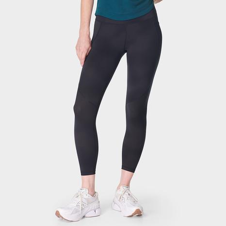 Power 7/8 Workout Leggings - Black Faded Houndstooth Print