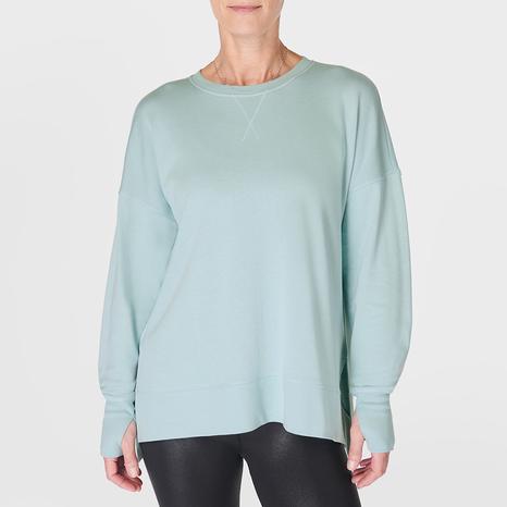 After Class Longline Sweatshirt-Teal Blue