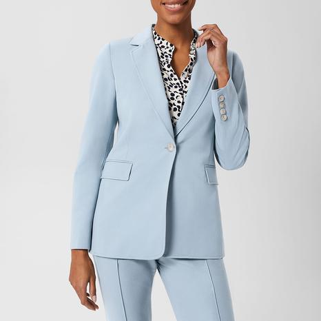 Pale Blue Cassia Wool Blend Blazer