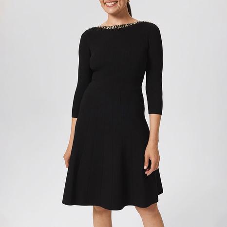 Black Emily Knitted Sequin Dress
