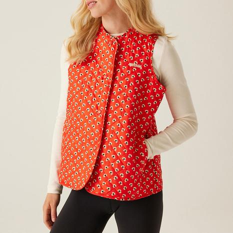 Clover Red Orla Kiely Quilted Gilet
