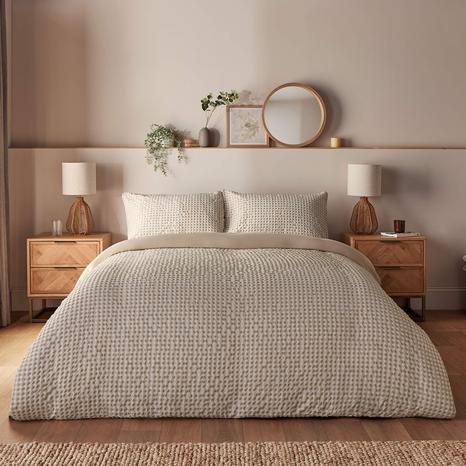 Silentnight Supersoft Duvet Set - Natural Gingham - King