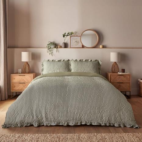 Silentnight Supersoft Duvet Set - Sage Gingham - King