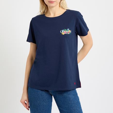 Navy Crew Barge Print T-Shirt