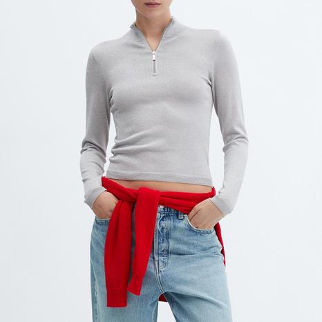Silver Zip Knit Jumper