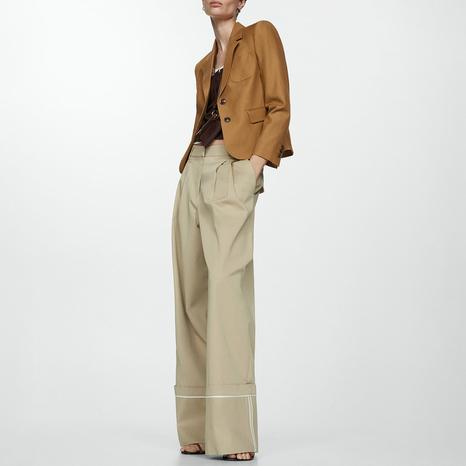 Tobacco Brown Cotton Lyocell Jacket