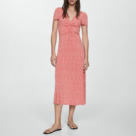 Red Floral Print Dress