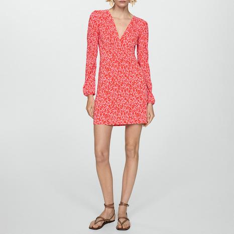 Red Floral Print Dress