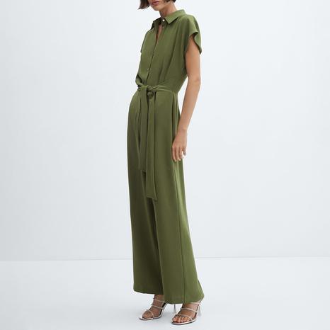 Green Bow Long Jumpsuit