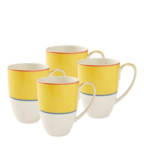Set of 4 Kit Kemp Calypso Yellow Mug, 465ml