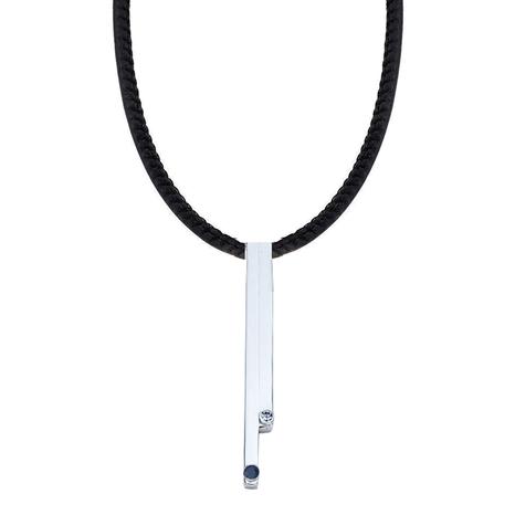 18K White Gold Modern Sapphire Necklace