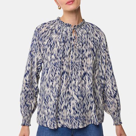 Multi Paige Ripple Leopard Blouse