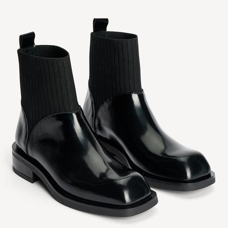 Black Leather Perlla Chelsea Boots