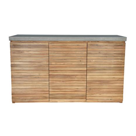 Bali Outdoor Kitchen Bar Unit For 3 Stools 180x60x107