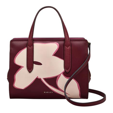 Cranberry Leather Small Grab Bag