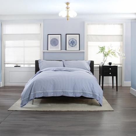 Southport 100% Cotton Cuffed Finish Duvet Cover Set Blue King