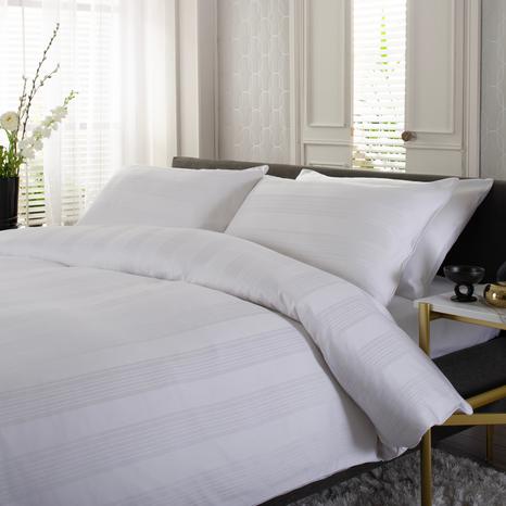 Stockholm 220TC Sateen Striped 100% Cotton Duvet Cover Set King