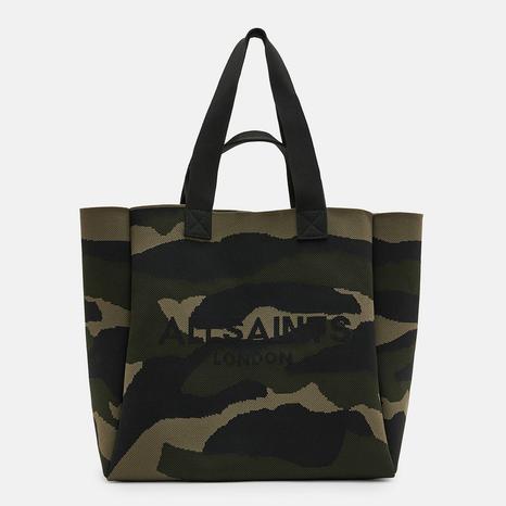 Camo Green Izzy Knitted Tote Bag