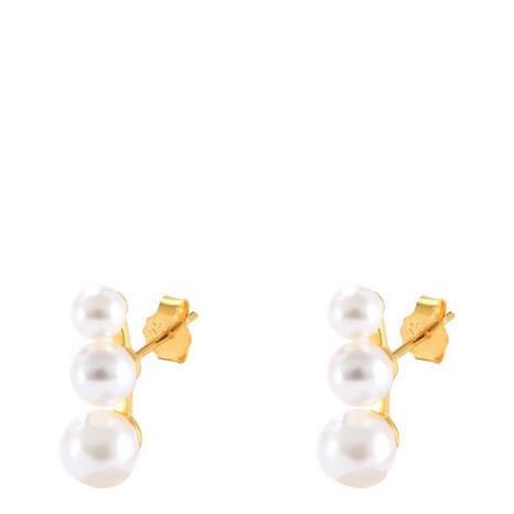 Gold Plated Pearl Swarovski Earrings