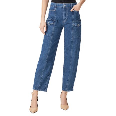 Mid Blue Alexis Crop Cargo Trousers