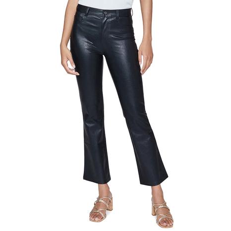 Midnight Claudine Coated Flare Trousers