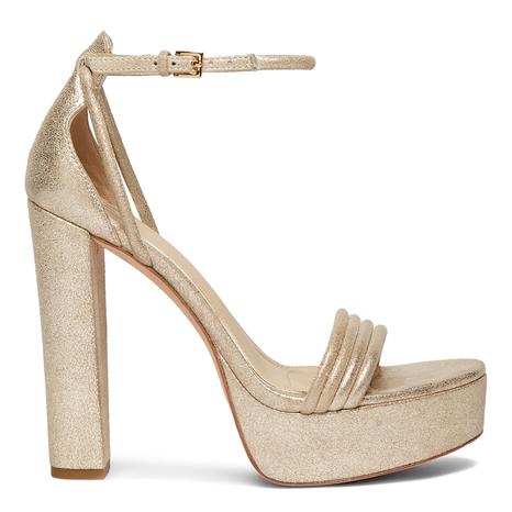 White Gold Cat Platform Sandal