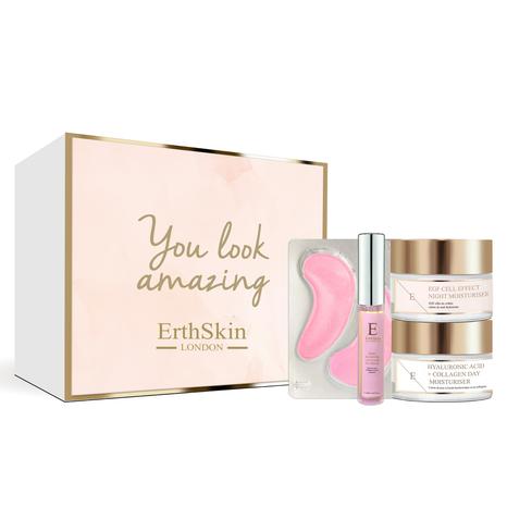 Rose Blossom Glow Lip Plumping Gloss  + Rose Blossom Glow Hydro-Gel Eye Pads + EGF Cell-Effect Night Moisturiser + Hyaluronic Acid and Collagen Day Moisturiser ( Universal Kit)