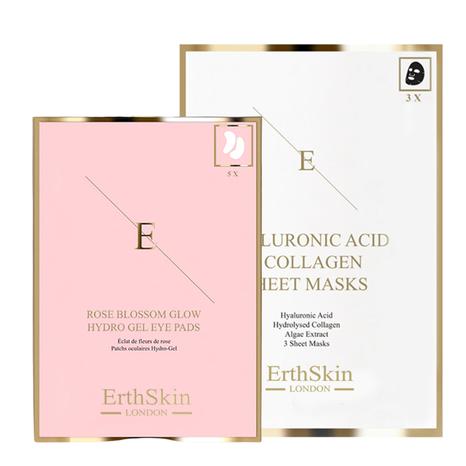 Hyaluronic Acid & Collagen Mask - 3 sheets + Rose Blossom Glow Hydro-Gel Eye Pads 5 X 2