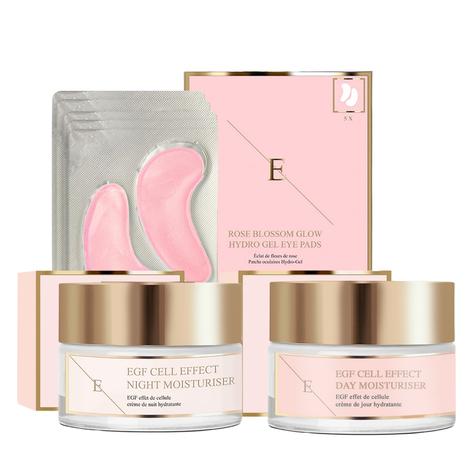 EGF Cell Effect day Moistruseir + EGF Cell Effect Night Moisturier + Rose Blossom eye pads