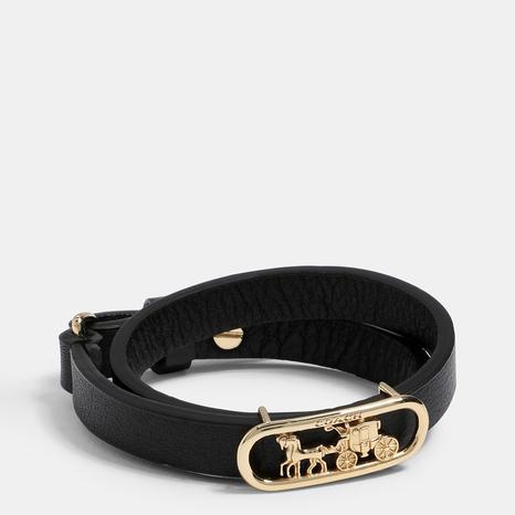 Black Signature Leather Bracelet
