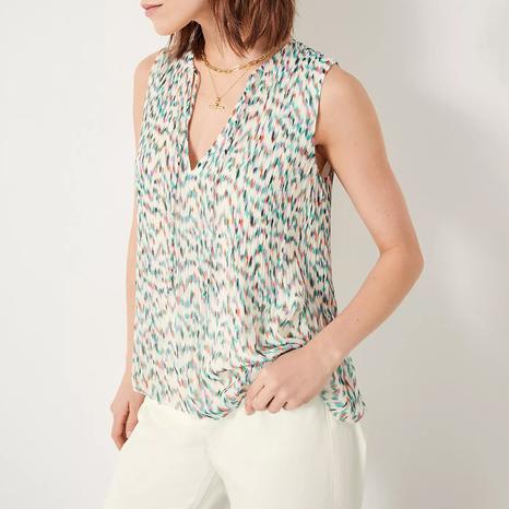 Multi Printed Isabel Pleated Top
