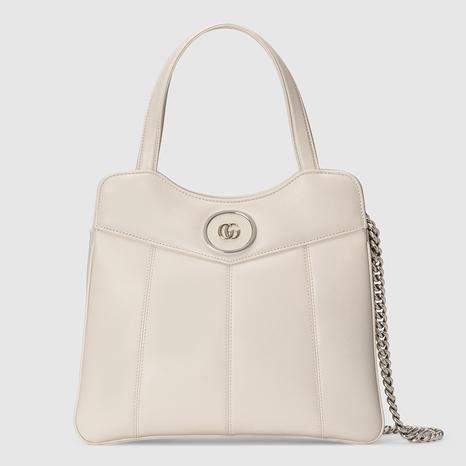 White Petite GG Small Tote Bag