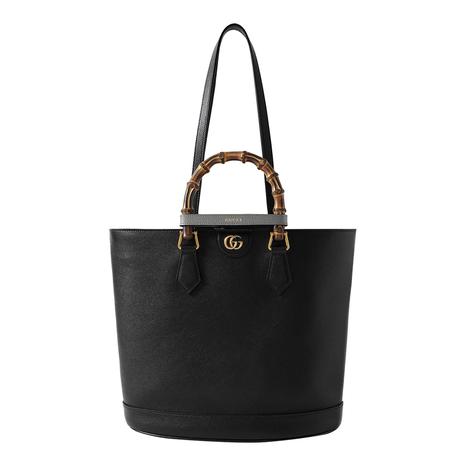 Black Gucci Diana Textured-Leather Tote
