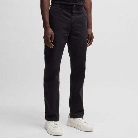 Black Regular Fit Stretch Chinos