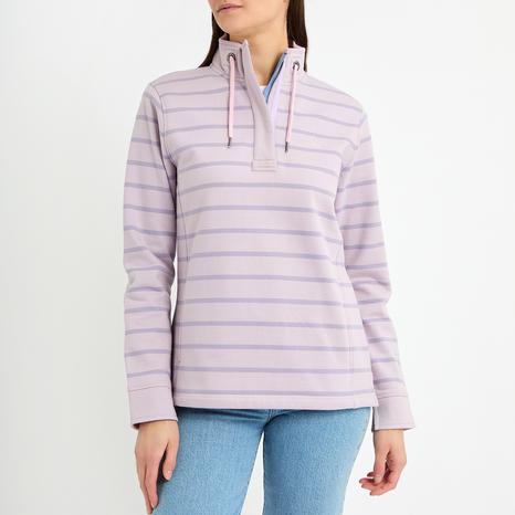 Lilac Toggle Stripe Sweatshirt
