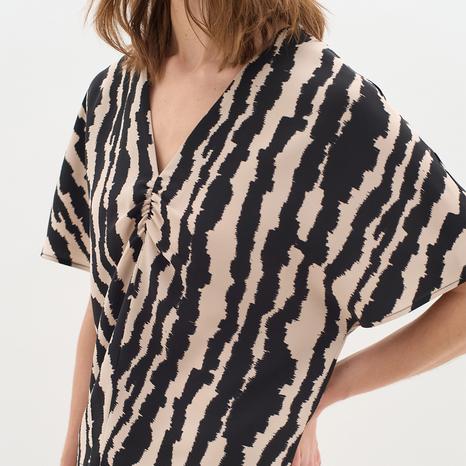 Brown/Cream Pattern Blouse