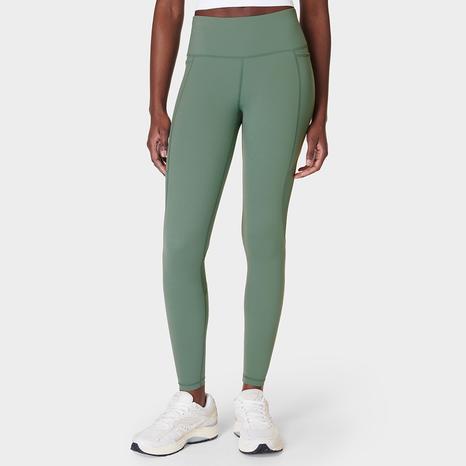 Power Aerial Core Workout Leggings - Cool Forest Green