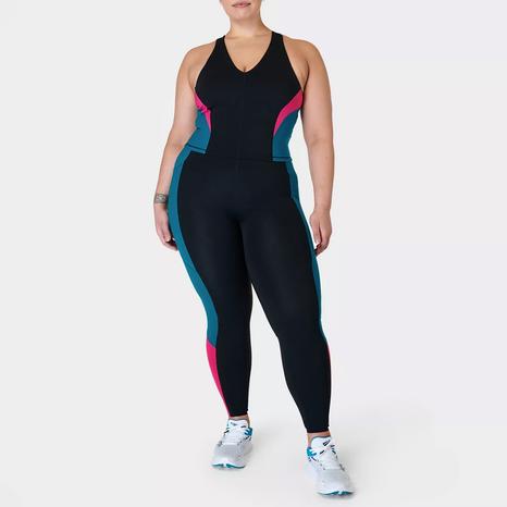 Power UltraSculpt High Waist 7/8 Gym Legging Colour Block - Black BeetPink ReefT