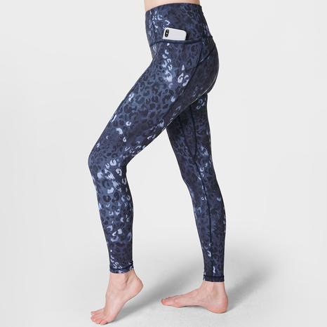 Blue Leopard Shadow Print Super Soft Yoga Leggings