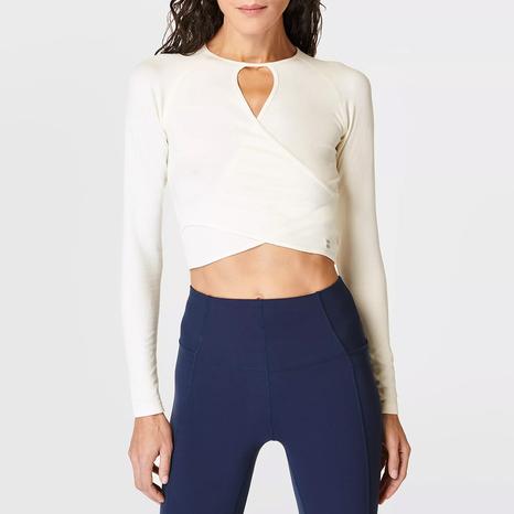 Mindful Flex Wrap Long Sleeve Top - Lily White