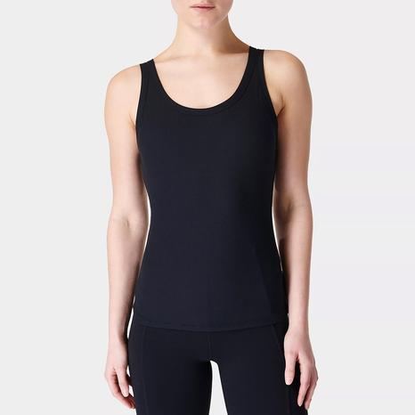 Super Soft Rib Twin Strap Tank - Black
